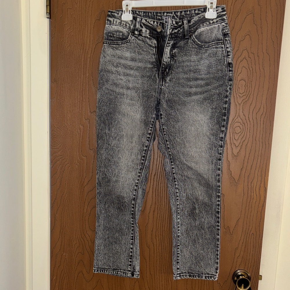 Time and Tru Black and Gray Ankle Jeans